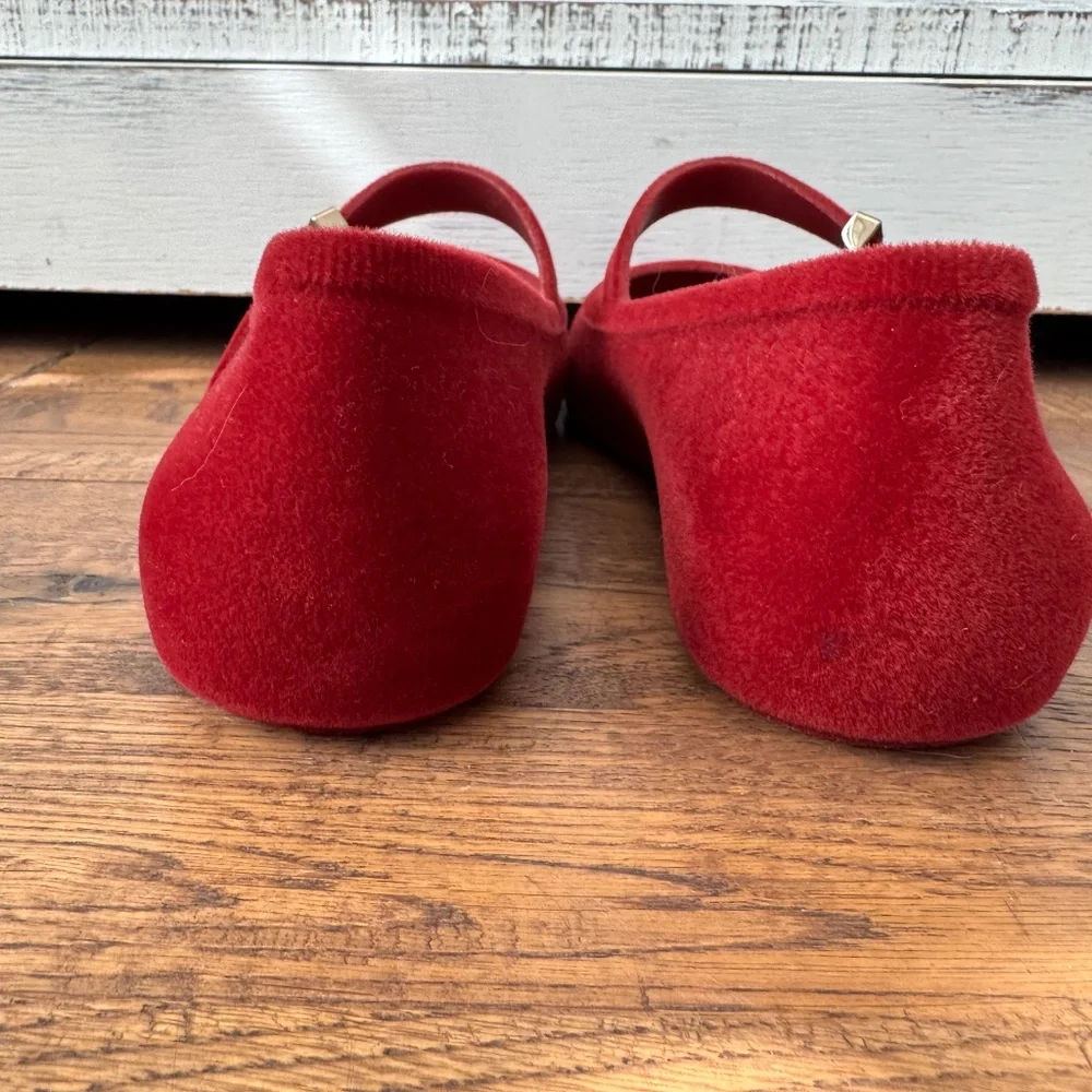 NWT Melissa Soft Ballerina Velvet II Flat Red‎ Women's Size 9